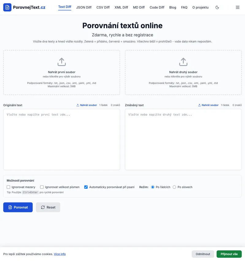 Porovnej text